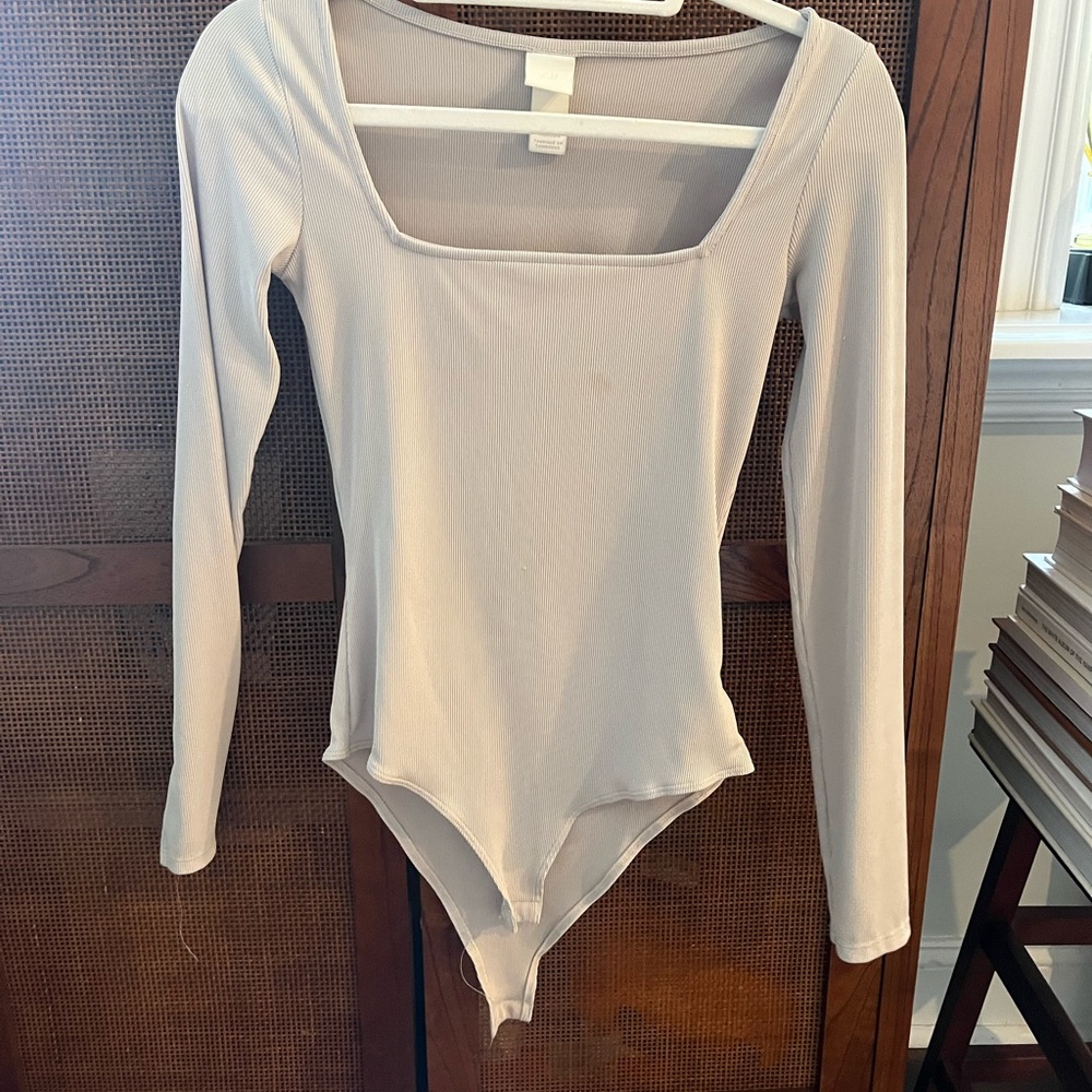 H&M Cream Square Neck Bodysuit